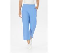 Culotte STEHMANN "FENJA", Damen, Gr. 42, N-Gr, zenith blau, Stoff, Obermaterial: 65% Viskose, 30% Polyamid, 5% Elasthan, straight fit 7/8-Länge, Hosen Culotte, Sommerhose mit elastischem Bund und gera