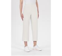Culotte STEHMANN "Fenja2-658", Damen, Gr. 36, N-Gr, weiß (kalklight,1037), Stoff, Obermaterial: 65% Viskose, 30% Polyamid, 5% Elasthan, straight fit 7/8-Länge, Hosen Culotte, Sommerhose mit elastische
