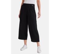 Culotte STOOKER WOMEN "COMO Jersey Wide leg fit Jerseyhose", Damen, Gr. 44/46, schwarz, Jersey, 96% Polyester, 4% Elasthan, weit 3/4-Länge, Hosen Culotte, Wide Leg Fit Casual Clean Wash Jersey für Dam