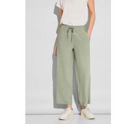 Culotte STREET ONE, Damen, Gr. 32, Länge 26, grün (soft moss grün), Stoff, 100% Viskose, unifarben, normal 7/8-Länge, Hosen Culotte, Elastikbund mit Tunnelzug (71090756-32) soft moss grün
