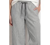 Culotte STREET ONE, Damen, Gr. 34, Länge 26, schwarz, Stoff, 100% Leinen, gestreift, regular fit 3/4-Länge, Hosen Culotte, aus Leinen (45733705-34) schwarz