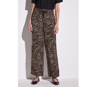 Culotte STREET ONE, Damen, Gr. 34, Länge 30, braun (cub braun), Stoff, 100% Viskose, animal-print, comfort fit normal, Hosen, im Loose Fit (30578313-34) cub braun