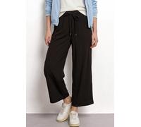 Culotte STREET ONE, Damen, Gr. 38, Länge 26, schwarz, Stoff, 100% Viskose, unifarben, loose fit wadenlang, Hosen Culotte, High Waist (60548439-38) schwarz