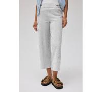 Culotte STREET ONE STUDIO, Damen, Gr. 34, Länge 26, weiß (sanftes weiß), Web, Obermaterial: 57% Baumwolle, 42% Polyester, 1% Elasthan, gestreift, loose fit 7/8-Länge, Hosen Culotte, aus Seersucker-Mat