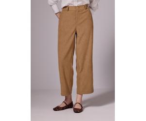 Culotte STREET ONE STUDIO, Damen, Gr. 36, Länge 28, braun (creamy braun), Stoff, 97% Polyester, 3% Elasthan, unifarben, comfort fit knöchelfrei, Hosen Culotte, High Waist (82459311-36) creamy braun
