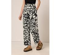 Culotte STREET ONE STUDIO, Damen, Gr. 36, Länge 28, schwarz, Stoff, 100% Viskose, geblümt, loose fit knöchelfrei, Hosen Culotte, Middle Waist (95776320-36) schwarz