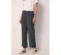 Culotte STREET ONE STUDIO, Damen, Gr. 36, Länge 28, schwarz-weiß (schwarz), Stoff, 100% Viskose, gestreift, loose fit normal, Hosen Culotte, satinierte Viskose (15331937-36) schwarz