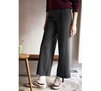 Culotte STREET ONE STUDIO, Damen, Gr. 36, Länge 30, gravel grau meliert, Stoff, 67% Polyester, 28% Viskose, 5% Elasthan, unifarben, comfort fit knöchellang, Hosen Culotte, mit Nadelstreifenmuster (903