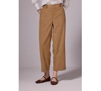Culotte STREET ONE STUDIO, Damen, Gr. 38, Länge 28, braun (creamy braun), Stoff, 97% Polyester, 3% Elasthan, unifarben, comfort fit knöchelfrei, Hosen, High Waist (82459311-38) creamy braun