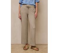Culotte STREET ONE STUDIO, Damen, Gr. 38, Länge 30, silent sand, Stoff, 79% Polyester, 20% Viskose, 1% Elasthan, unifarben, loose fit lang, Hosen Culotte, Middle Waist (50310619-38) silent sand