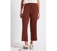 Culotte STREET ONE STUDIO, Damen, Gr. 40, Länge 26, braun (sienna braun), Jersey, 95% Viskose, 5% Elasthan, unifarben, loose fit 7/8-Länge, Hosen Culotte, High Waist (86024018-40) sienna braun
