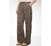 Culotte STREET ONE STUDIO, Damen, Gr. 40, Länge 30, schwarz, Stoff, 82% Polyester, 18% Elasthan, animal-print, loose fit lang, Hosen Culotte, mit Leo-Muster (63928917-40) schwarz