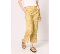 Culotte STREET ONE STUDIO, Damen, Gr. 42, Länge 28, earthy gelb, Stoff, 100% Viskose, geblümt, loose fit knöchelfrei, Hosen Culotte, Middle Waist (76014742-42) earthy gelb