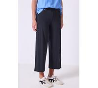 Culotte STREET ONE STUDIO, Damen, Gr. 44, Länge 26, blau (schwarz void blau), Jersey, 95% Viskose, 5% Elasthan, unifarben, loose fit 7/8-Länge, Hosen Culotte, High Waist (44724932-44) schwarz void bla