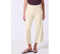 Culotte STREET ONE STUDIO, Damen, Gr. 44, Länge 26, velvet cream, Jersey, 95% Viskose, 5% Elasthan, unifarben, loose fit 7/8-Länge, Hosen Culotte, High Waist (28604915-44) velvet cream