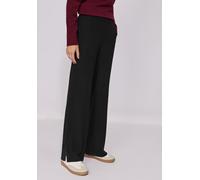 Culotte STREET ONE STUDIO, Damen, Gr. 44, Länge 30, schwarz, Stoff, 65% Polyester, 30% Viskose, 5% Elasthan, unifarben, loose fit lang, Hosen, High Waist (96776544-44) schwarz