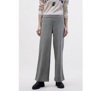 Culotte STREET ONE STUDIO, Damen, Gr. 46, Länge 30, gravel grau meliert, Stoff, 52% Polyester, 28% Viskose, 12% Polyamid, 8% Elasthan, unifarben, comfort fit knöchellang, Hosen Culotte, Middle Waist (