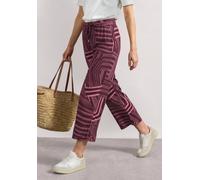 Culotte STREET ONE "Style Emee", Damen, Gr. 42, Länge 26, blush berry (länge 26), Web, Obermaterial: 100% Viskose, gemustert, loose fit 7/8-Länge, Hosen Culotte, 7/8 High Waist Culotte - Sommerhose -