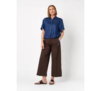 Culotte TONI, Damen, Gr. 38, N-Gr, schwarz braun, Web, Obermaterial: 97% Baumwolle, 3% Elasthan, slim fit wadenlang, Hosen Culotte, mit extra weitem Beinverlauf und Bügelfalte, Stretch (39103046-38) s