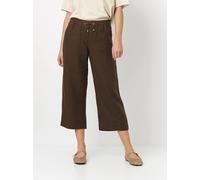 Culotte TONI "Pia", Damen, Gr. 38, N-Gr, braun (wood), Web, Obermaterial: 100% Leinen, weit 3/4-Länge, Hosen Culotte, Sommerhose aus sommerlicher Leinenqualität (51584518-38) wood