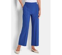 Stoffhose GOLDNER "Kurzgröße Verkürzte Hose VERA mit Biesen", Damen, Gr. 23, K-Gr, blau (royalblau), Obermaterial: 60% Viskose CV. 35% Polyamid PA. 5% Elasthan EL., Hosen Stoffhose (78755463-23) royal