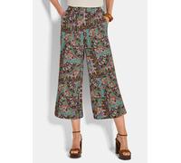 Schlupfhose GOLDNER "Weite Hose VERA mit Patch-Print", Damen, Gr. 42, N-Gr, bunt (bunt, gemustert), Obermaterial: 100% Viskose CV., Hosen Schlupfhose (10533632-42) bunt, gemustert