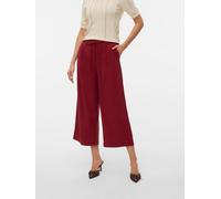 Culotte VERO MODA "VMTANYA HW 7/8 WIDE PANTS", Damen, Gr. S (36), Länge 30, rot (syrah), Web, Obermaterial: 93% Viskose, 7% Polyester, unifarben, relaxed fit knöchellang, Hosen Culotte, Sommerhose (43