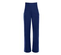 Culotte WINSHAPE "Functional Comfort CUL601C", Damen, Gr. S, Normalgrößen, blau (dunkelblau), 85% Polyester, 15% Elasthan, Hosen Culotte, High Waist mit praktischen Taschen (72939518-S)