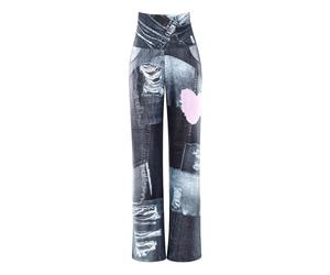Culotte WINSHAPE "Functional Comfort Culottes CUL101C", Damen, Gr. L, Normalgrößen, grau (patchwork grau), 85% Polyester, 15% Elasthan, Hosen Culotte, mit Patchwork-Print (52663620-L) patchwork grau