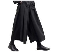 Culottes Herren Baggy Hosenrock Atmungsaktiv Breite Hosen Chinesischer Stil Freizeithose Männer Loose Wide Leg Jogginghose Streetwear Freizeit Kampfsporthosen