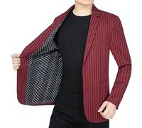 CuLtP Anzugsakko Herren,Leichter Herren-Blazer, Reguläre Passform, Lange Ärmel, 2 Knöpfe, Dünn, Maßgeschneiderter Blazer, Streifen, Strickjacke, Lässig, Business, Eleganter Anzug, Sportmantel, Smoki