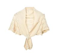 CuLtP Boleros für Damen Damen Achselzucken Häkel Mesh Schal Perlenstickerei Dickey Kragen Crop Tops Sommer Elegante Abendkleider Schal Vintage Kostüm Bolero Cape Vertuschungen Beige 30 X 120 cm