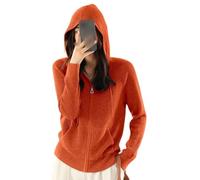 CuLtP Damen Strickjacke Mit Kapuze, Leichte Damen Strickjacke Mit Langen Ärmeln, Reißverschluss, Offener Vorderseite, Lässige Strickjacke Mit Taschen, Strickpullover Cardigan Abdeckungsjacke, Ora