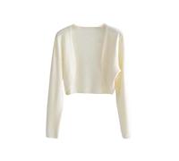 CuLtP Damen Strickjacke Vorne Offene,Damen Sommer Cardigan Langarm Häkel Bolero Jacken Häkeln Transparent Offene Vorderseite Cardigans Modischer Bolero Schal Strandüberzug für Kleider Aprikose M