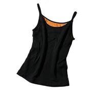 CuLtP Damen Thermo Unterhemd Ohne Ärmel, Mit Fleece Gefütterte Unterwäsche Für Den Winter, Warmes Tanktop, Schwarz, S