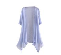 CuLtP Lange Wasserfall Strickjacke Für Damen Offene Vorderseite Boleros Achselzucken Oberteile Leichte Sommerjacke Staubmantel Strickjacke Lässiger Strand Cover Up Bluse Mantel Flieder L