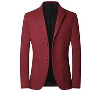 CuLtP Männer Blazer, Herrenjacke, Blazer, Einfarbig, Anzüge, Blazer, Jacken, Bequem, Atmungsaktiv, Stilvoll, Herbst Und Winter, Zwei Knöpfe, Taschen, Anzug, Mantel Für Hochzeit, Dating, Büros, Weinro
