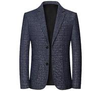 CuLtP Männer Blazer, Karierte Anzugjacke Für Herren, Formell, Lässig, Normale Passform, Elegante Anzüge, 2-Knopf-Kerberevers, Langärmelig, Blazer, Jacken, Herrenmantel, Stilvoll, Leicht, Sportmäntel
