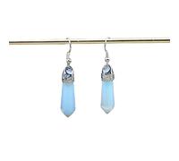 CuLtP Punkt-Anhänger, Baumelnde Haken-Ohrringe, Opalith-Tropfenohrringe, Reiki-Balance-Kristall-Ohrringe, Edelstein-Ohrringe, Boho-Yoga-Schmuck Für Frauen, Mädchen, Geschenk