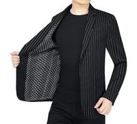 CuLtP Sakko Für Anzug Herren,Leichter Herren-Blazer, Reguläre Passform, Lange Ärmel, 2 Knöpfe, Dünn, Maßgeschneiderter Blazer, Streifen, Strickjacke, Lässig, Business, Eleganter Anzug, Sportmantel,