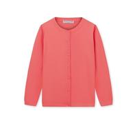 CUNYI Mädchen Rundhals-Strickjacke Leichter Baumwoll-Strickpullover zum Knöpfen mit Knöpfen Schuluniform Lässiger süßer Mantel Oberbekleidung, Pfirsich 130