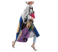 CUOREZ Herbst Damen Langarm Revers Jacke Wollmantel, Figur 1, X-Large