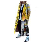 CUOREZ Herbst Damen Langarm Revers Jacke Wollmantel, Figur 4, X-Large