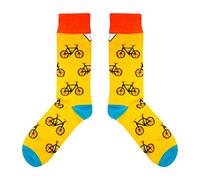 CUP OF SOX - Bikes/Fahrrad / Hipster - Socken in der Tasse - Herren und Damen Geschenksocken Freizeit Socken, Gelb, 41-44