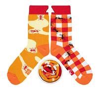 cup of sox Herren Damen Lustige Socken mit Ameisen LIEBE UNSERE PLANET Edition, Gemusterte Bunte Geschenk Socken im Kaffee To Go Pappbecher, Orange, 41-44