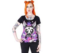 Cupcake Cult Bat Doll T-Shirt, Black, L - UK 14