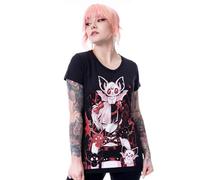 Cupcake Cult Batling T-Shirt Gothic Kawaii Anime Alternative Damen Schwarz, XL