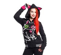 Cupcake Cult Kapuzenjacke Kitty Mase Hood schwarz Schwarz XL