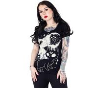 Cupcake Cult Punk Anime Cartoon Katze Baumwollbluse, Schwarz, XXL