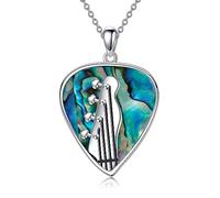 CUPENDA Gitarre Pick Halskette Sterling Silber Musik Gitarre Headstock Anhänger Halskette Musik Schmuck Geschenke für Frauen